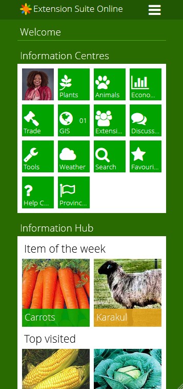 Extension Suite Online mobile home interface