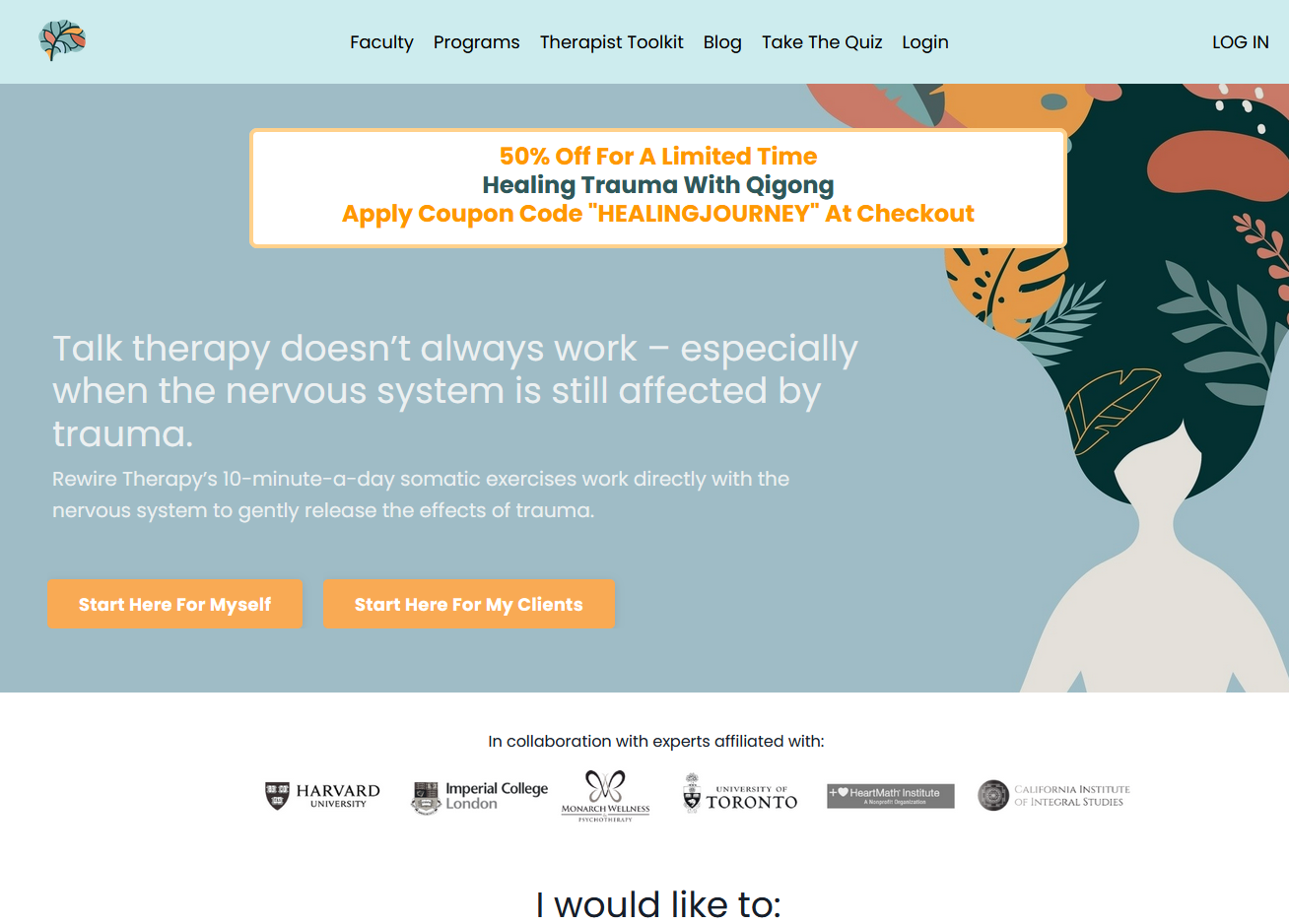 Rewire Trauma Therapy digital experience